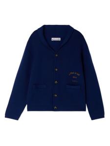 Bonpoint шерстяной кардиган с вышитым лозунгом, синий