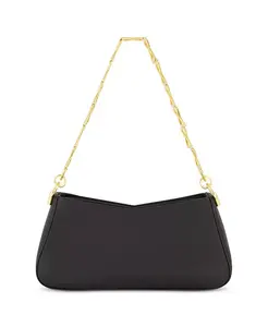 Сумка через плечо с золотистым ремешком из кожи Nappa Mac Duggal, черный