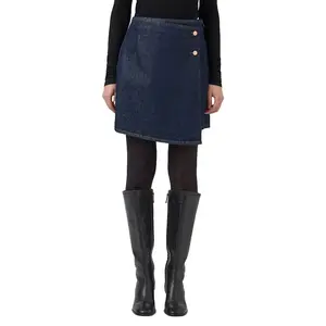 Короткая джинсовая юбка с высокой талией Yas Lisana, синий