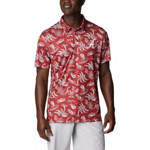 Мужская футболка-поло Columbia Crimson Alabama Crimson Tide Super Terminal Tackle Omni-Shade