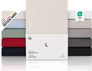 Простыня на резинке Premium 100x200 см, 2 шт., джерси - Простыня на резинке для матрасов толщиной до 25 см - цвет слоновой кости Blumtal