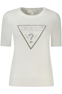 Женский джемпер Guess Jeans с коротким рукавом и декоративным логотипом, белый