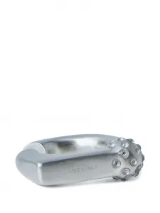 Кафф для уха с фактурными деталями и геометрическим дизайном Rick Owens, серебряный