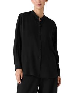Женская рубашка с воротником-стойкой Eileen Fisher, Black