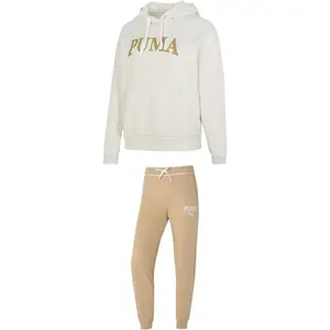 Комплект худи женская одежда комплект худи+хаки брюки PUMA, бежевый/хаки
