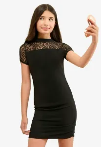 Платье из трикотажа с леопардовым принтом Lipsy, Black