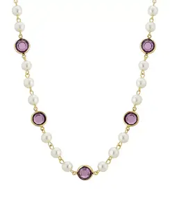 Золотисто-Имитационный жемчуг с фиолетовыми каналами, регулируемое ожерелье длиной 16 дюймов 2028, purple