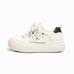 Легкие, увеличивающие рост, нескользящие, низкие, женские кроссовки RENBEN, Beige Black