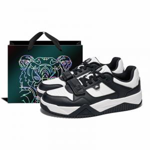 Нескользящие износостойкие низкие кроссовки для скейтбординга унисекс Kappa, Black/Classic White Shopping Bag