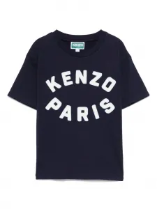 Футболка с нашивкой-логотипом Kenzo Kids, синий