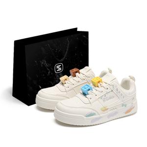 ZHR Скользоустойчивые, износостойкие, легкие, дышащие низкие скейтбордские кроссовки унисекс - бежевый мультиколор [Building Blocks Upgraded]