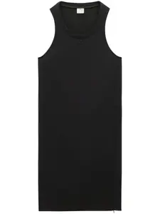 Твидовое платье миди с логотипом Courrèges, черный