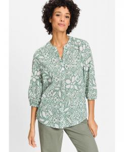 Женская туника с принтом икат Olsen, Jungle khaki