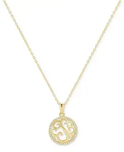 Ожерелье с подвеской в виде монограммы из кубического циркония, 18 дюймов, из 18-каратного золота на основе стерлингового серебра, созданное для Macy's. Giani Bernini, gold