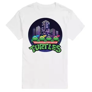 Футболка мужская с принтом "Черепашки-ниндзя" и городским пейзажем Nickelodeon, белый