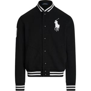 Вышитая пони бейсбольная куртка Ralph Lauren, черная