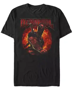 Футболка мужская Marvel Deadpool Muscles and Flames с коротким рукавом Fifth Sun, черный