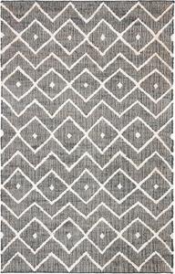 Ковер SAFAVIEH, 61 x 92 см, Kilim Collection, Charcoal & Natural, ручной работы, марокканский бохо из джута и хлопка, идеален для помещений с высокой проходимостью: прихожая, гостиная, спальня (KLM750H)