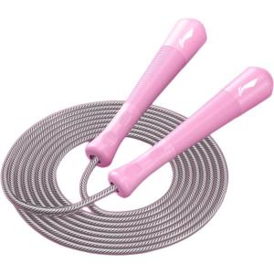 Скакалка PVC+Steel Wire Rope, полипропиленовая ручка Unisex 2,8 м LINING, розовый
