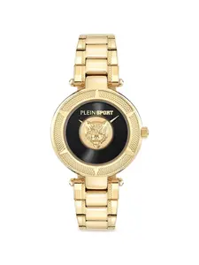 Золотые часы с львом Plein Sport, черный