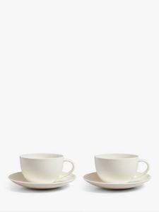 Фарфоровая чашка с блюдцем Wave Fine China John Lewis, Set of 2, 225ml