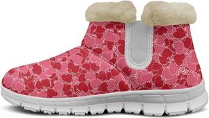 Женские зимние ботинки Howilath, ботильоны, противоскользящие, теплые зимние обувь, Heart Love