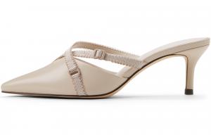 Закрытые тапочки на комбинированной подошве 6,3 см CHARLES&KEITH серебристый/серебристый/телесный/черный