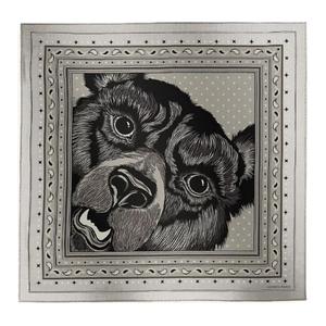 HERMES Мужской шарф из кашемира и шелка тутового дерева светло-серого цвета, Light Gray