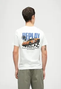 Футболка с принтом «воскресные клубные скачки» Replay, Natural White