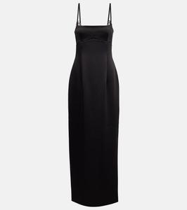 Платье Poppy Column из атласа с кружевной отделкой SIR, черный