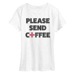 Футболка с принтом "Please send coffee" Unbranded, White