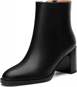 Женские ботильоны ROSERWISH с классическим массивным каблуком, короткие ботинки на молнии, удобные повседневные осенние модные ботинки для женщин