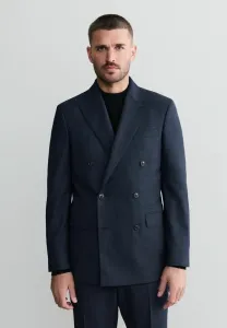 Пиджак классического кроя с фирменной итальянской клеткой marzotto, двубортный /// пиджак Next, Navy