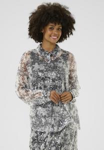 Блуза Culture Button-down blouse, Grey/White Mix/White