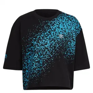 Adidas Originals Футболка с рукавом дроп-шоулд женская черная