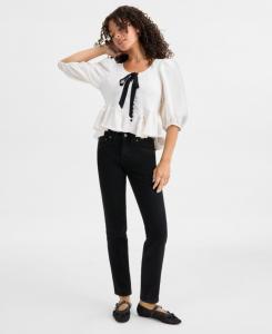 Женские джинсы Oracle с низкой посадкой, зауженные, прямые Free People, Jet Black