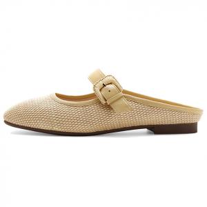 NINE WEST Женские плетеные тапочки с закрытым носком абрикосовые, цвет Apricot