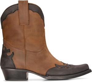 Мужские кожаные ковбойские сапоги коричневого цвета с кубинским каблуком и заостренным носком Infinity Leather