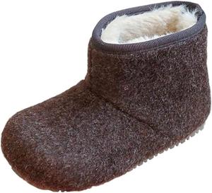 Зимние ботинки для девочек-подростков, с меховой подкладкой, утепленные ботильоны на плоской подошве для детей 18 месяцев-12 лет Zzalalana, Brown