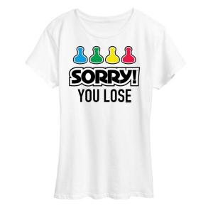 Женская футболка с надписью «Sorry You Lost» от Hasbro, белый