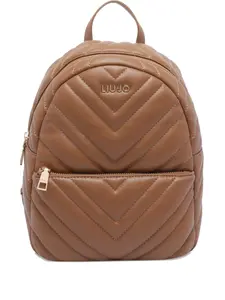 Стеганый рюкзак с узором "елочка" LIU JO, коричневый