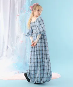 Объёмная, с оборками, в клетку, большая резинка для волос, двухцветная, весенние цвета, 26SS, идеально подходит в качестве подарка или аксессуара для волос Carolina Glaser, цвет Sax