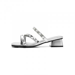 Тапочки-слайды женские, нескользящие, с защитой от запаха FIVE PLUS, Silver