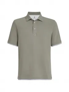 Поло с эффектом многослойности Brunello Cucinelli, зеленый