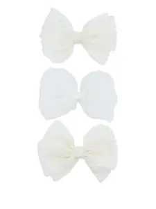 Набор из трех заколок для волос с бантом Mimi Tutu, белый