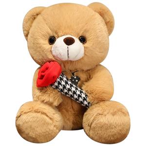 Mocha duck Плюшевая игрушка Cartoon Hugging Rose Teddy Bear, высота 26см/36см