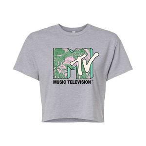 Детская укороченная футболка MTV с тропическими листьями Licensed Character, серый