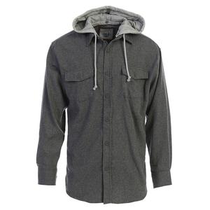 Gioberti Мужская съемная толстовка с капюшоном в клетку, фланелевая рубашка на пуговицах, цвет Heather Charcoal