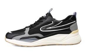 Повседневные кроссовки мужские низкие черно-белые BECK