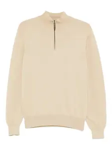 Рубашка поло с воротником на молнии Canali, бежевый